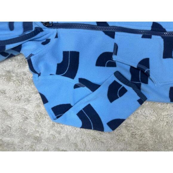 The North Face Glacier sky blue/navy full zip fleece hoodie Size 6-12 Months - Picture 5 of 8